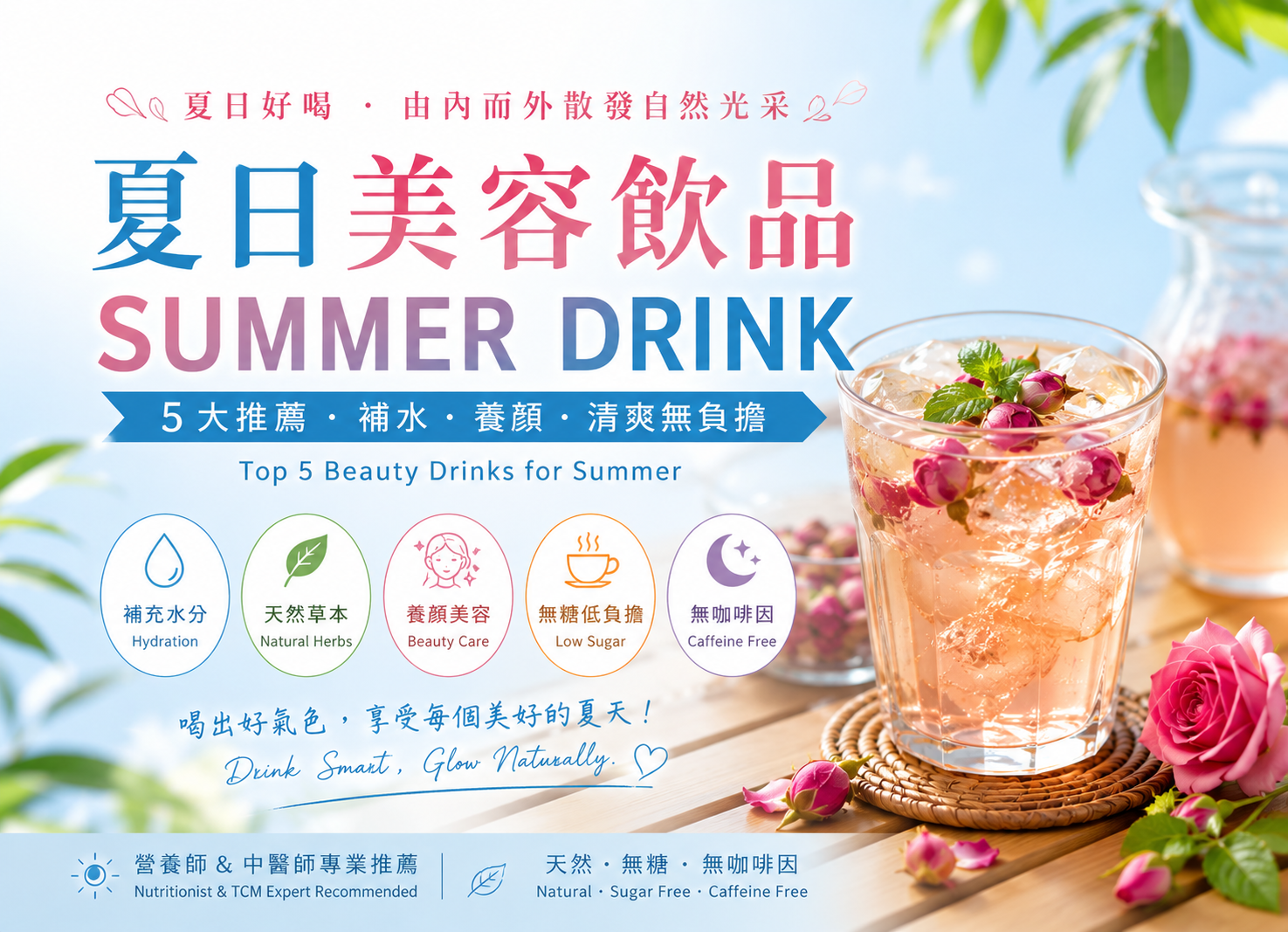 玫瑰花茶推薦,美容茶推薦,女性草本茶,夏日美容飲品,無糖草本茶,無咖啡因茶推薦,夏天喝什麼,美白茶推薦,養顏茶,YIFOOD,忘憂玫瑰草本茶